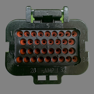 34 pin AMP style "key 1" connector
