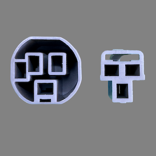 3 pin male and female connector set suits Tesla, RAM1500 and Next Gen Ranger power outlet sockets