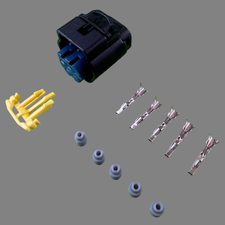 5 pin Bosch style connector suits combined Bosch pressure and temperature sensors and some Range Rover MAF sensors