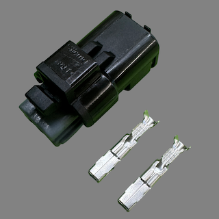 2 pin Delphi style connector suits some Mini, Ford, Fiat, Peugeot, Rangerover and Volvo oil pressure switches