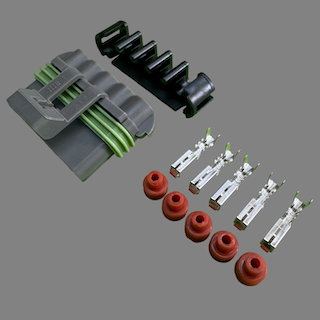 5 pin Delphi style connector connector suits Holden Trax blower motor restistor and TJM Pro series dual air compressor