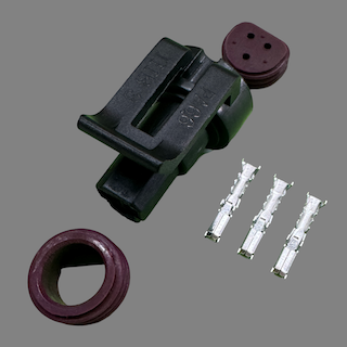 3 pin Delco style connector suits LS1 throtlle position sensor and some pressure sensors