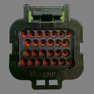 26 pin AMP style "key 1" connector