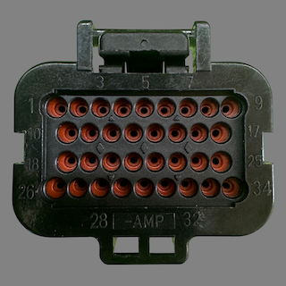 34 pin AMP style "key 2" connector
