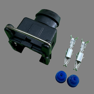 2 pin Bosch style compact connector suits some injectors, VCT solenoids and knock sensors