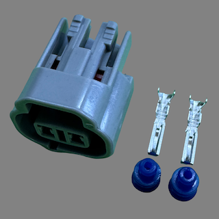 2 pin Denso style left guide connector suits some Toyota vacuum solenoids and switching valves