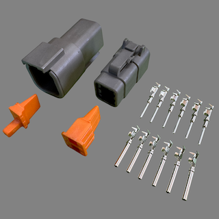 6 pin Deutsch style DTM connector set