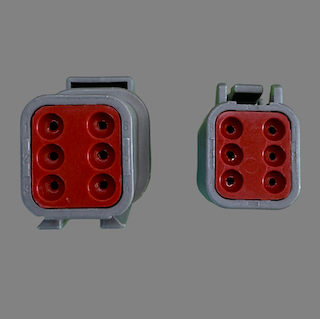 6 pin Deutsch style DTM connector set