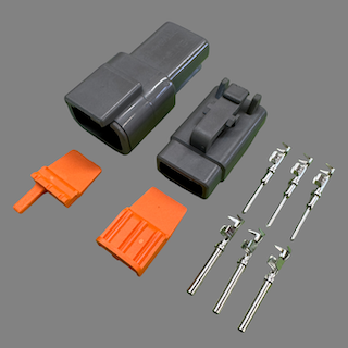 3 pin Deutsch style DTM connector set