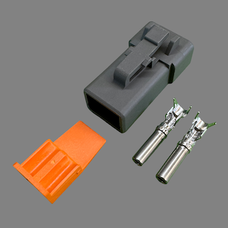 2 pin Deutsch style DTP male connector