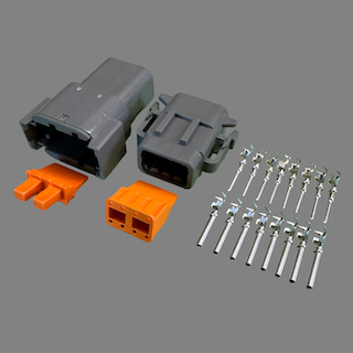8 pin Deutsch style DTM connector set