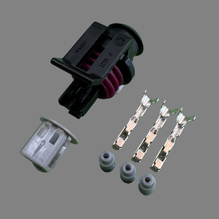 3 pin Delco style connector suits LS1 throttle position sensor and some pressure sensors