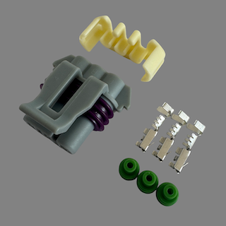 3 pin Delphi style connector with locking tab