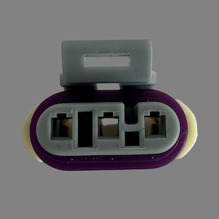 3 pin Delphi style connector with locking tab