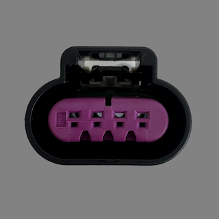 4 pin Delphi style female connector, detail view 2