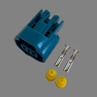 2 pin Denso style blue left guide female connector