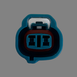 2 pin Denso style blue left guide female connector
