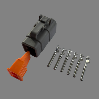 6 pin Deutsch style DTM female connector