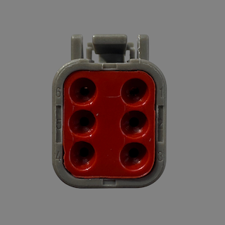 6 pin Deutsch style DTM female connector
