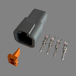 4 pin Deutsch style DTP male connector