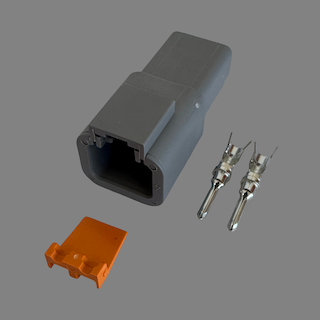 2 pin Deutsch style DTP male connector