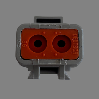 2 pin Deutsch style DTP male connector